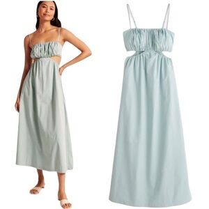 Abercrombie & Fitch Bubble Top Maxi Dress Womens Size S Pockets Resort Vacation